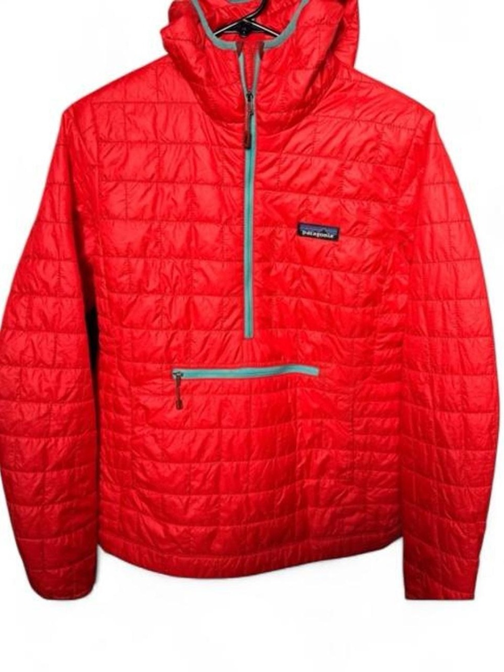 Patagonia Red Quilted Puffer Pullover Jacket Bivy